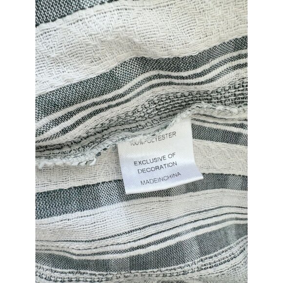 Sage and Cream Striped Textured Popover Blouse Top XL - Picture 6 of 6